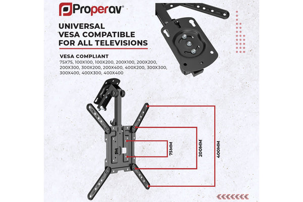 Retractable Fold Up Ceiling Mounted TV Bracket 23" 24" 28" 32" 37" 40" 42" 43" 46" 50" 55" VESA Max 400x400