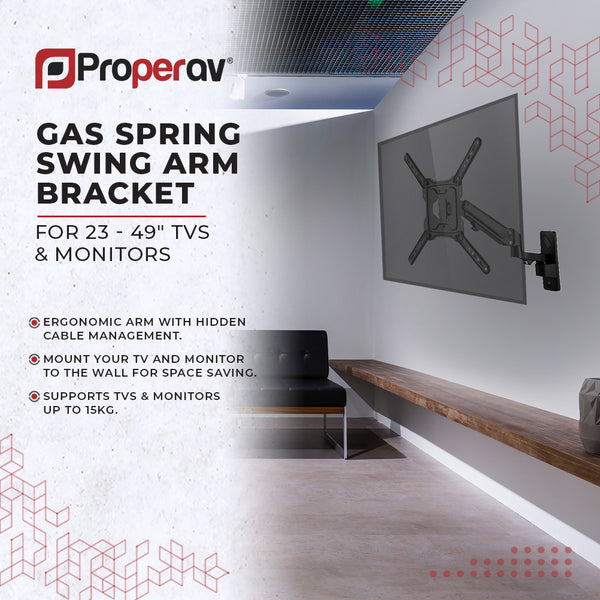 Gas Spring Swing Arm TV Wall Bracket 23'' 24" 28" 32" 37" 40" 42" 43" 46" 49" VESA Max 400x400