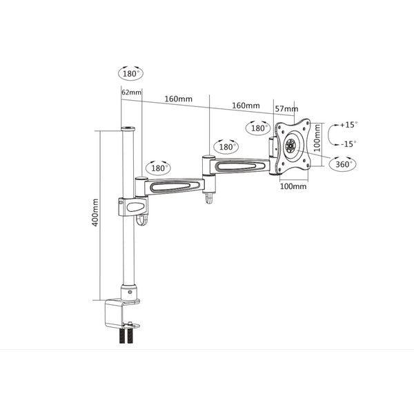 Extendable Monitor Mount | Single 17''-32''