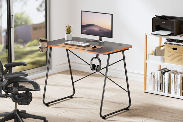 Computer Workstation Gaming Desk Black/Orange