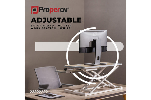 Work Proper: Ergonomic Sit-Stand PC Desk | Two Tier