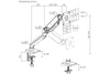 Articulated Swing Arm Monitor Mount | Single 17''-32'' - White/Grey