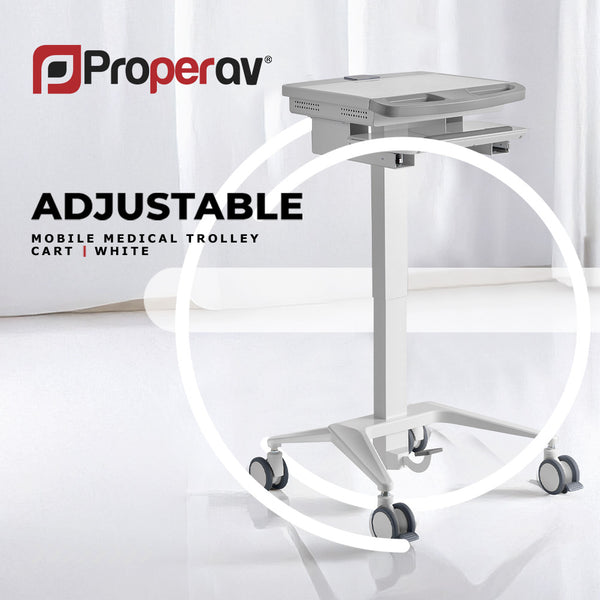 Mobile Medical Trolley Cart Pneumatic Height Adjustment