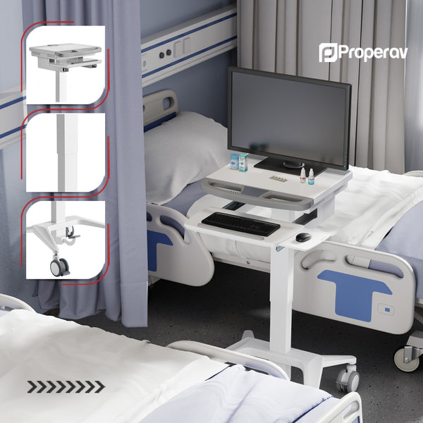 ProperAV Mobile Workstation Trolley Cart