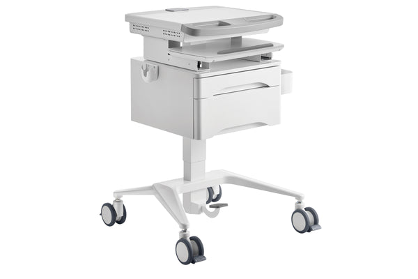 Mobile Medical Trolley Cart 2 Drawers Pneumatic Height Adjustment