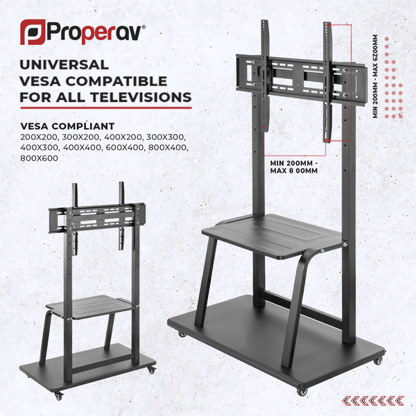 TV Stand on Wheels for 37"-100" Max Load 150kg Max VESA 800-600mm