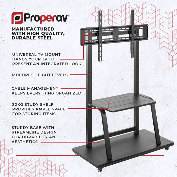 TV Stand on Wheels for 37"-100" Max Load 150kg Max VESA 800-600mm