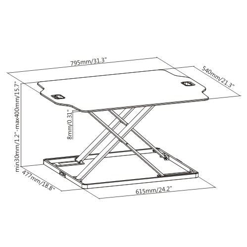 Work Proper 10: Ergonomic Sit-Stand PC Desk | One Tier - ProperAV