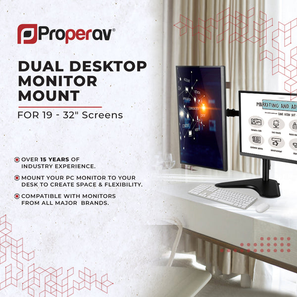 Free Standing Monitor Mount | Dual 13''-32'' - ProperAV
