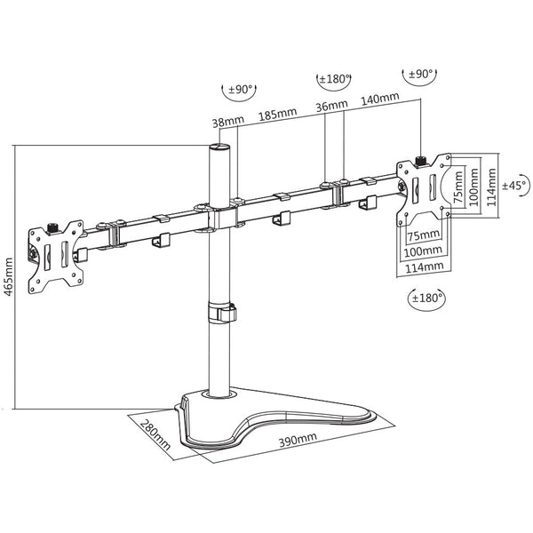 Free Standing Monitor Mount | Dual 13''-32'' - ProperAV