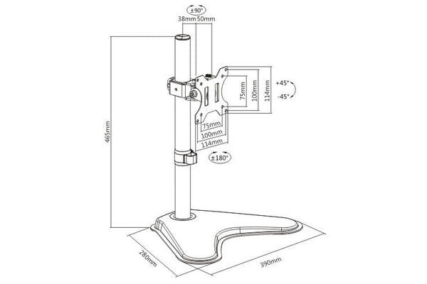 Free-Standing Monitor Mount | Single 13''-32'' - ProperAV