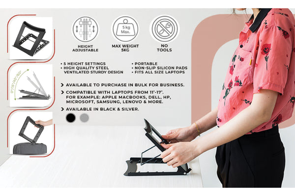 Foldable Laptop Stand - Silver - ProperAV