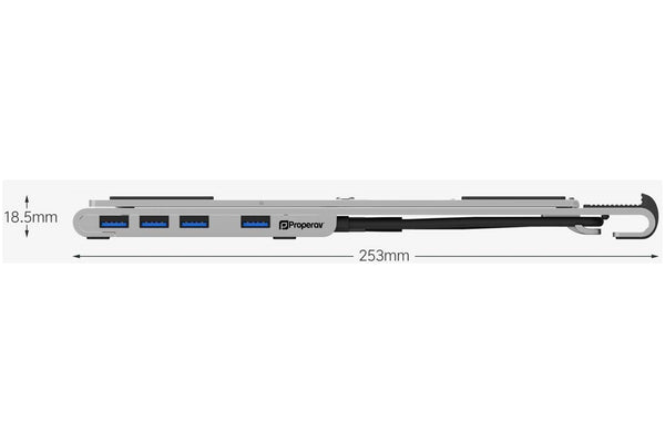 Folding Laptop Stand with 100W PD USB-C / USB-A Charging Hub - ProperAV