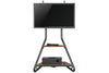 Bauhaus Style 37-75" TV Stand with Wooden Shelves and Black Frame