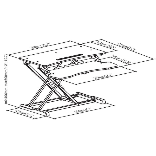 Work Proper 15: Ergonomic Sit-Stand PC Desk | Two Tier - ProperAV
